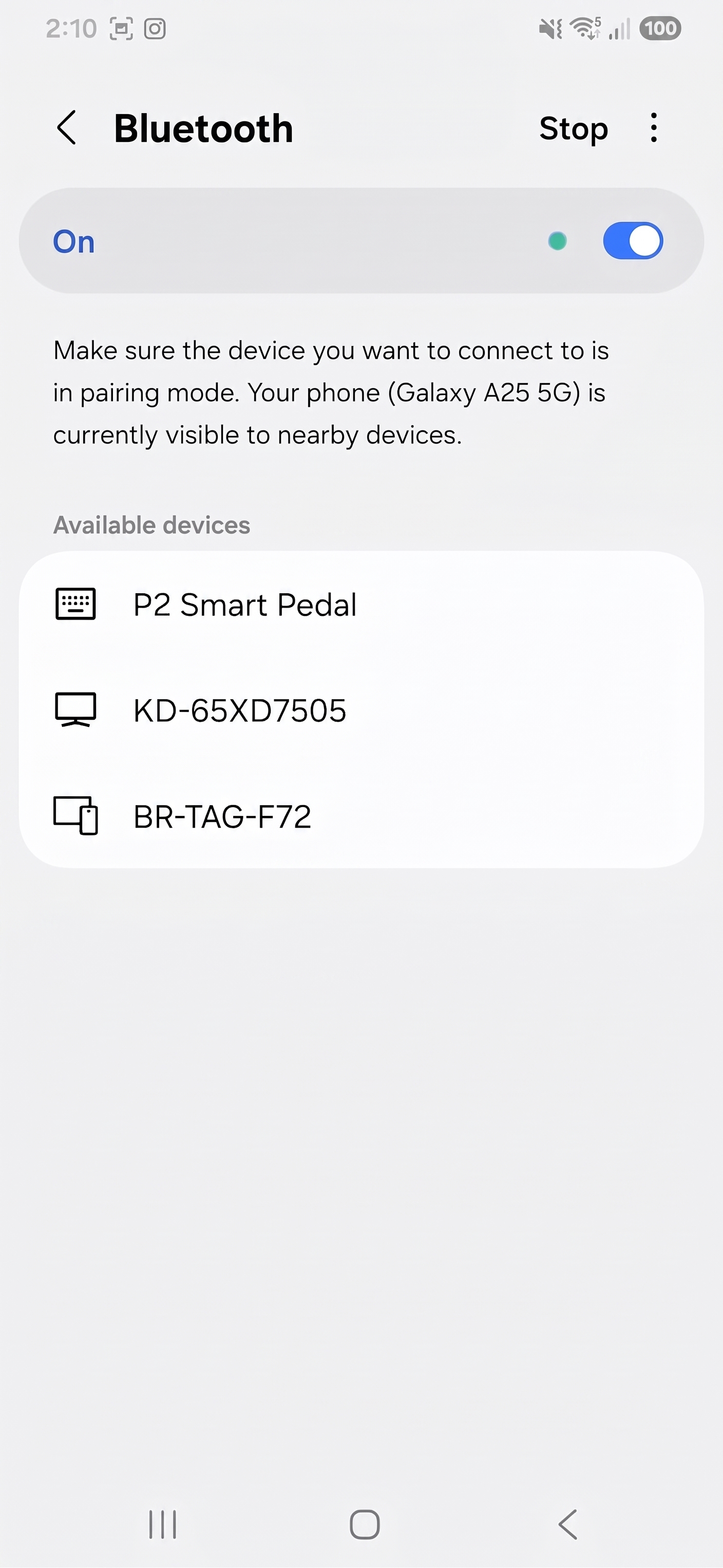 Devices list