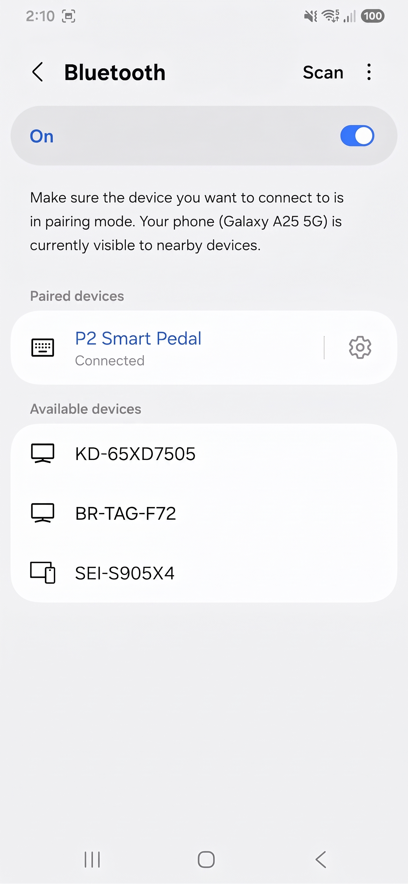 Foot pedal connected