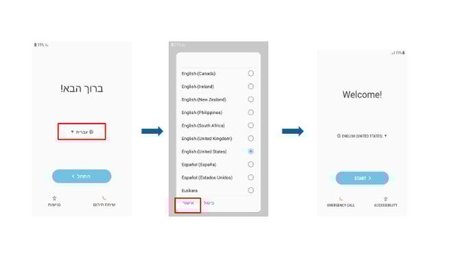 select device language